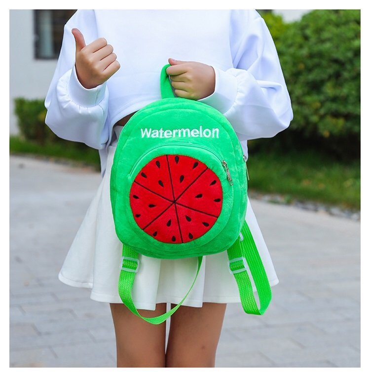 Winter children's fruit embroidered plush MINI cute cartoon plush children's snack backpack at Jinquan 0801 booth details Picture