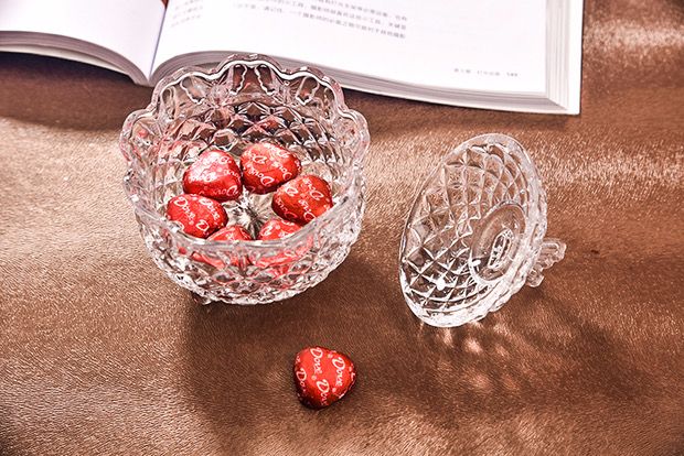Creative European crystal butterfly sugar jar transparent glass thumbnail