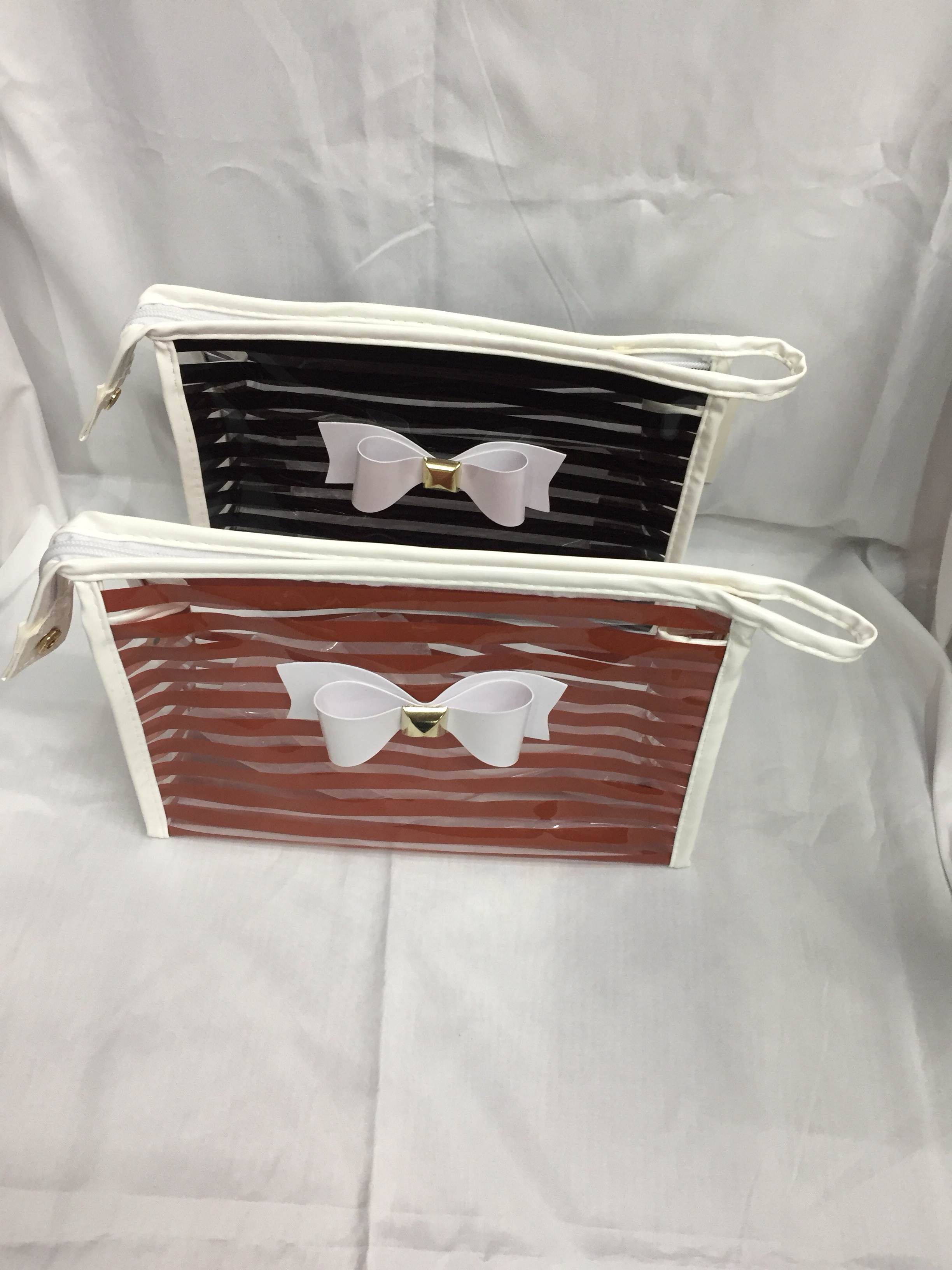 PVC striped cosmetic bag details Picture