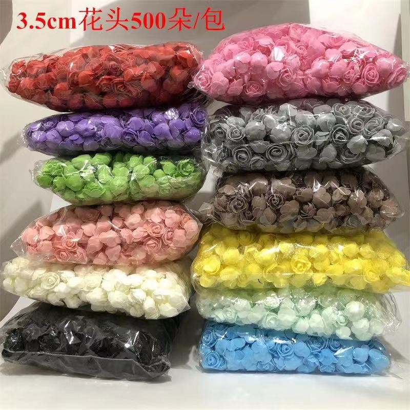 Artificial flower pe rose foam flower head flower 3.5cm hug bear pic 8