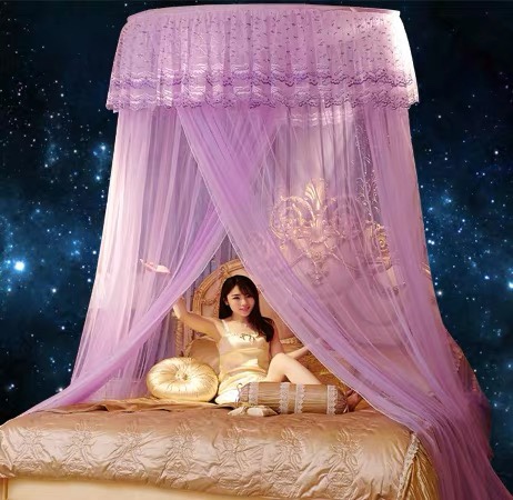 德凤居圆顶吊顶蚊帐加大空间欧式吊帐双人床1m/1.5/1.8/2m床通用