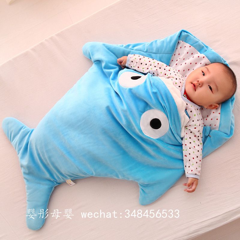 新款童睡袋 婴儿被子抱被防踢被儿童鲨鱼宝宝睡袋详情图3