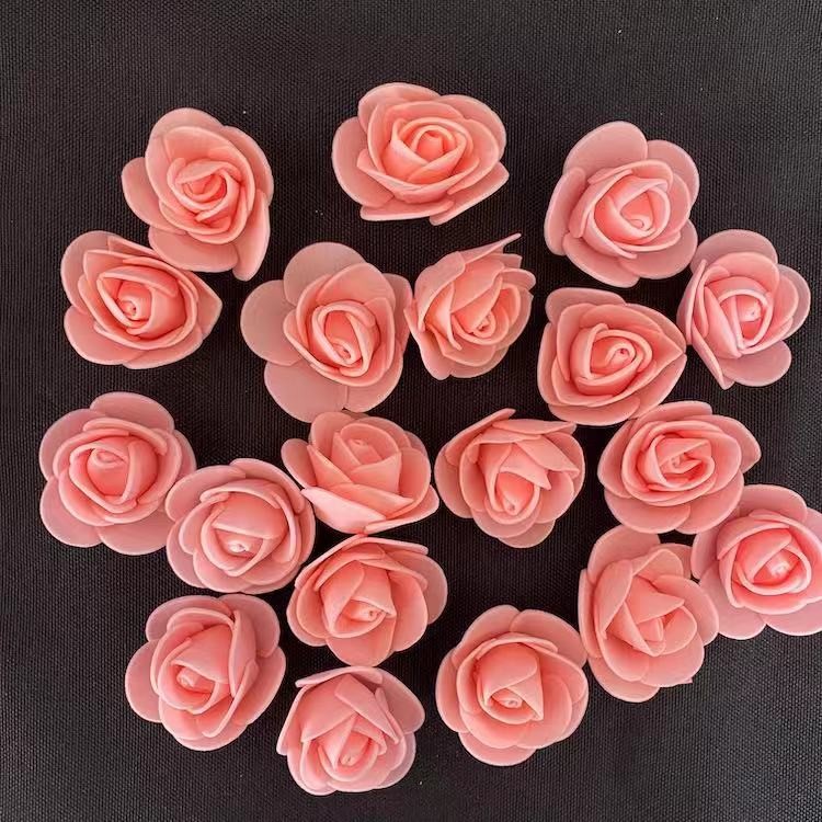 Artificial flower pe rose foam flower head flower 3.5cm hug bear pic 4