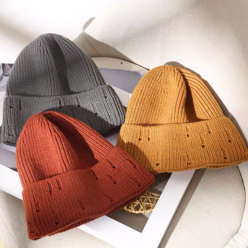 Hat wool knitting Korean autumn winter women cold hat hole street man South Korea all-match warm fashion sets Specification drawing