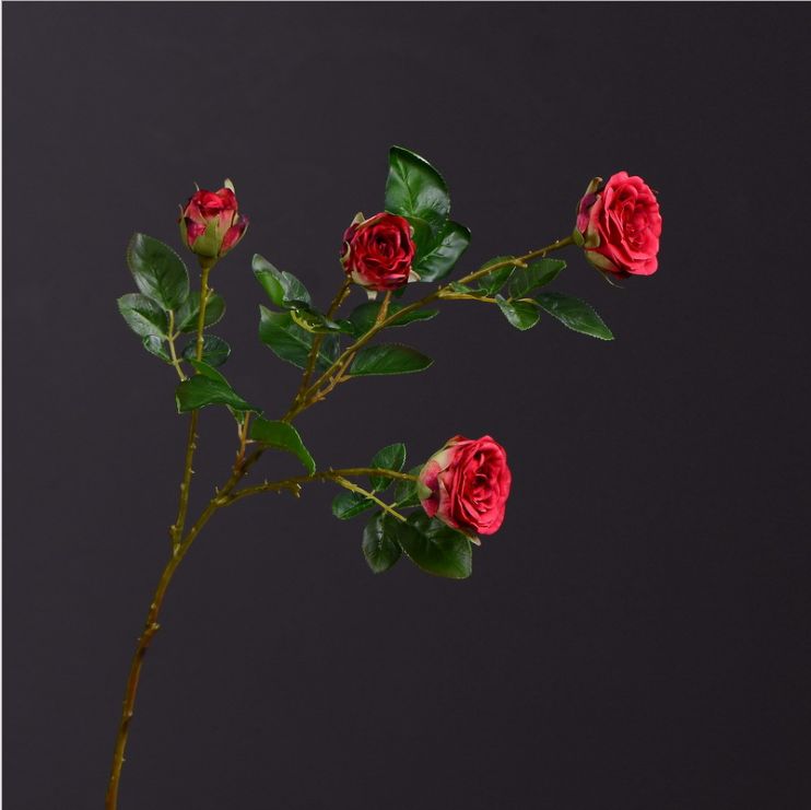 Lanjin Factory wholesale multi-head rolled edge rose artificial flowers wholesale living room, dining table, coffee table, entrance hall decoration artificial flowers factory direct sales mixed batch undefined