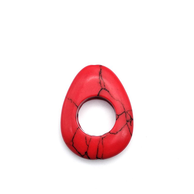 Jewelry accessories: Synthetic malachite water drop pendant, blue turquoise melon seed-shaped pendant, ethnic style DIY handcrafted pendant undefined