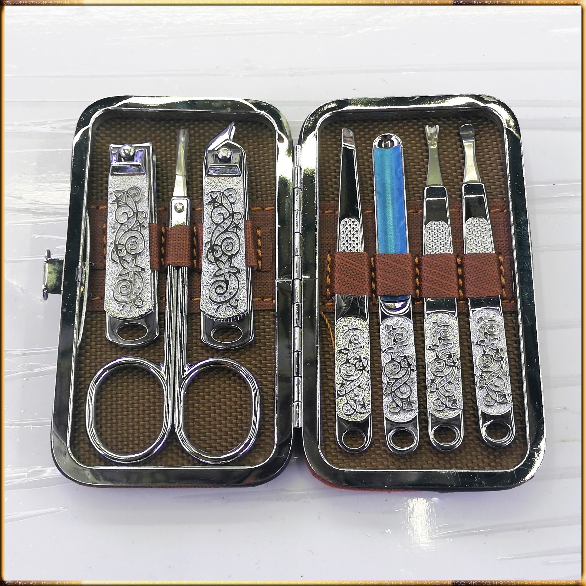 14193S 七件套指甲钳剪刀眉夹锉刀耳挖美容工具套装详情图2