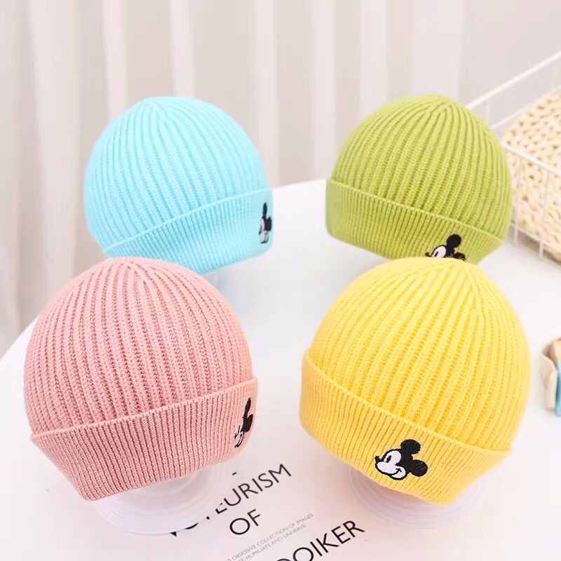 Baby woolen hat autumn and winter men and women infants and young children knitted ear caps infants warm winter caps Item Picture