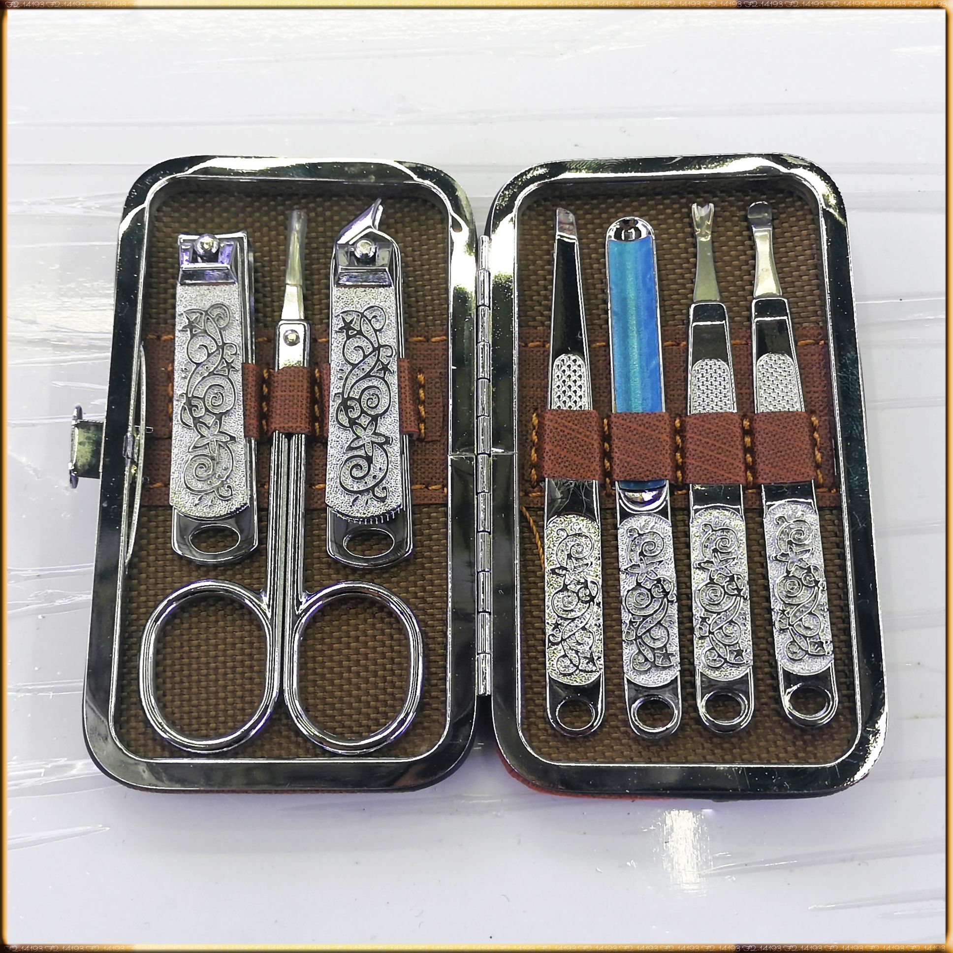 14193S 七件套指甲钳剪刀眉夹锉刀耳挖美容工具套装