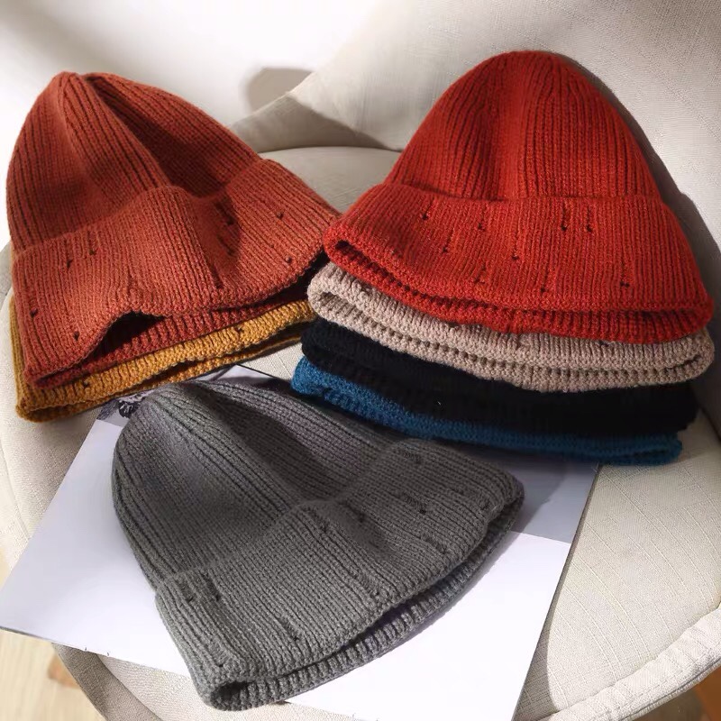 Hat wool knitting Korean autumn winter women cold hat hole street man South Korea all-match warm fashion sets details Picture