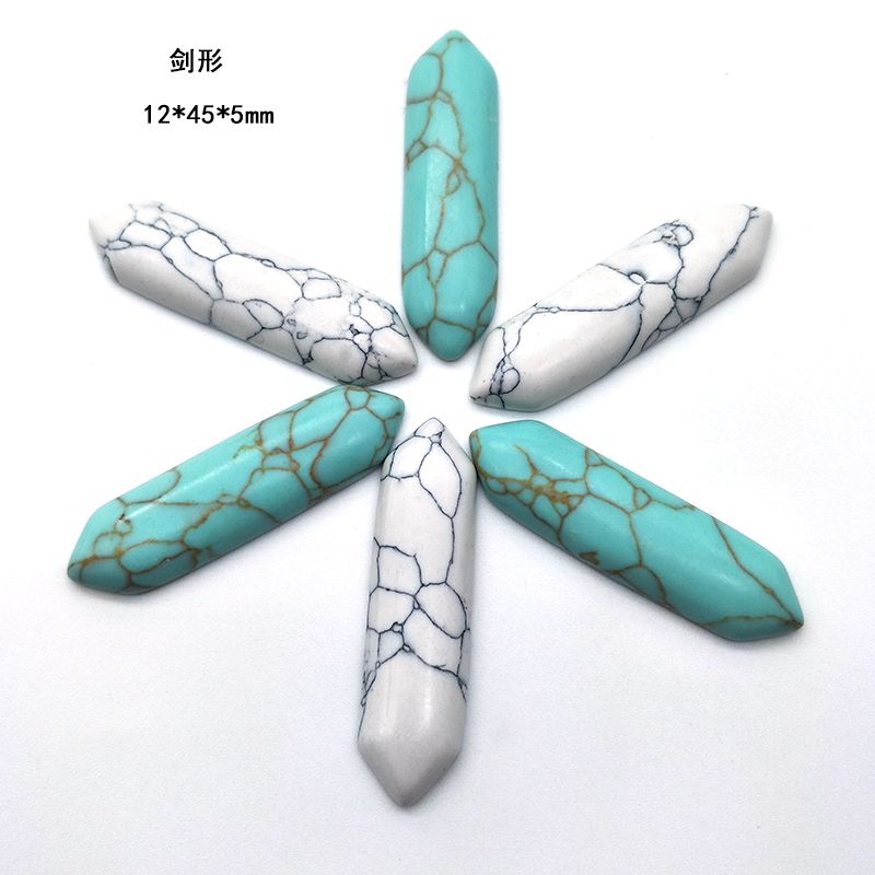 Jewelry accessories: Synthetic turquoise ring face, triangular, rhombic, arrow-shaped, flat-bottomed, inlaid with bare stones, customizable Specification image