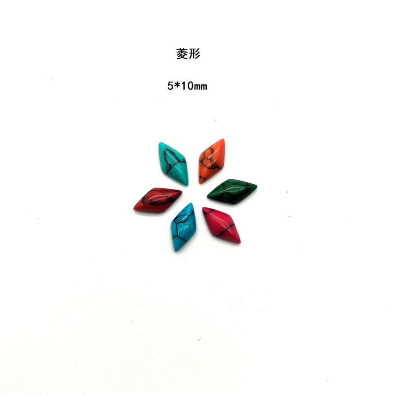 Jewelry accessories: Synthetic turquoise ring face, triangular, rhombic, arrow-shaped, flat-bottomed, inlaid with bare stones, customizable undefined