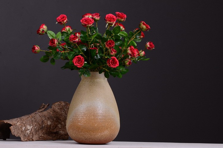 Lanjin Factory wholesale multi-head rolled edge rose artificial flowers wholesale living room, dining table, coffee table, entrance hall decoration artificial flowers factory direct sales mixed batch pic 15