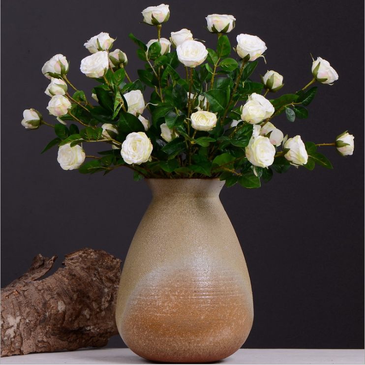 Lanjin Factory wholesale multi-head rolled edge rose artificial flowers wholesale living room, dining table, coffee table, entrance hall decoration artificial flowers factory direct sales mixed batch Specification image