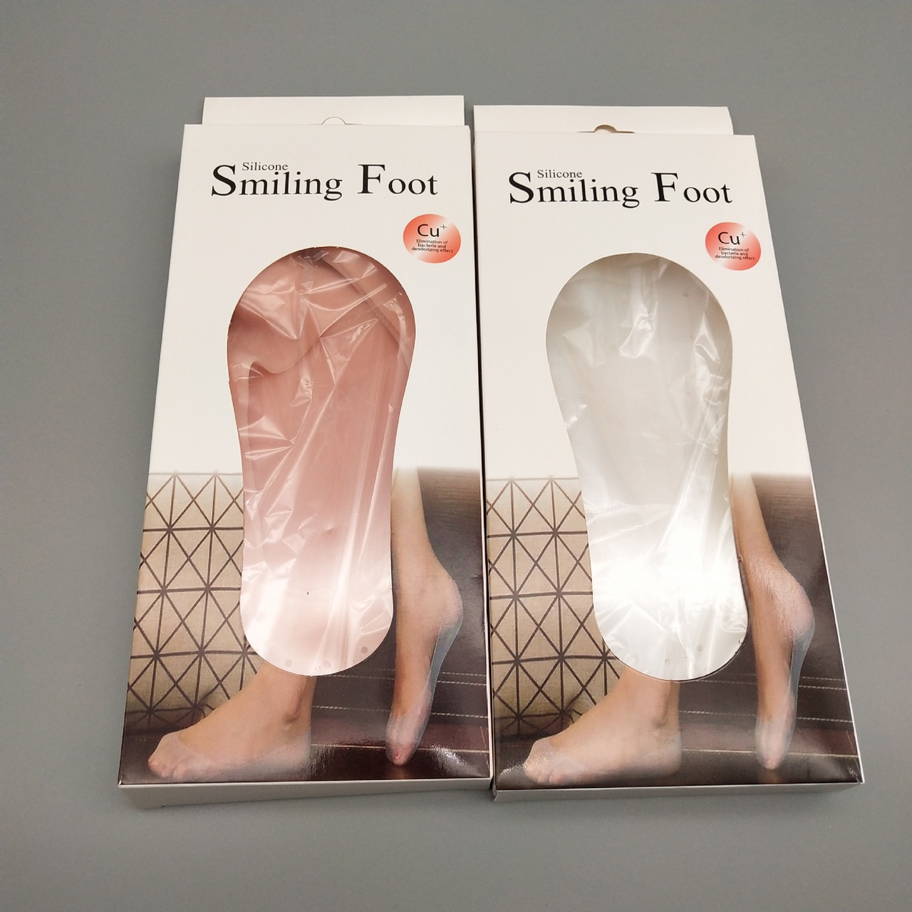 硅胶套袜 硅胶隐形船袜 防裂袜 Smiling foot透气隐形
