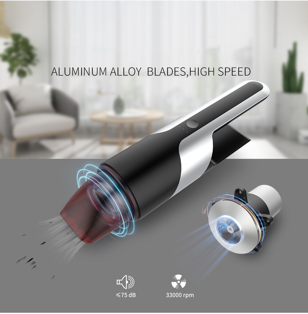 车载吸尘器无线充电汽车用家用两用专用大功率强力车内小型手持式白底实物图