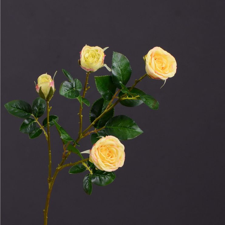Lanjin Factory wholesale multi-head rolled edge rose artificial flowers wholesale living room, dining table, coffee table, entrance hall decoration artificial flowers factory direct sales mixed batch Item Picture