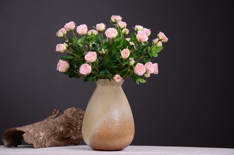 Lanjin Factory wholesale multi-head rolled edge rose artificial flowers wholesale living room, dining table, coffee table, entrance hall decoration artificial flowers factory direct sales mixed batch pic 6