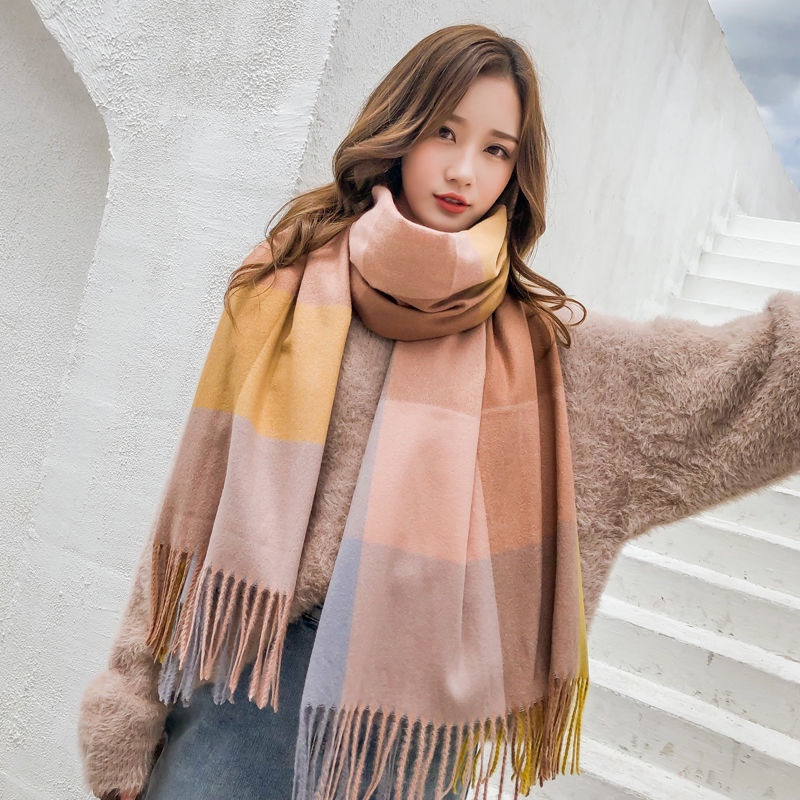 Factory direct sales of winter checked scarves wholesale for foreign trade