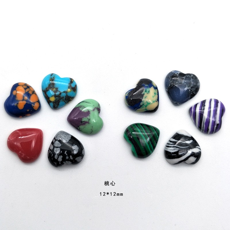 Custom-made jewelry accessories: synthetic turquoise, square malachite, double-plane, flat-bottomed, inlaid bare stone detail image 11