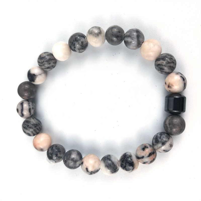 Cross-border bestseller 8mm magnetic bracelet, natural stone bracelet, black gallstone, simple wood grain stone, popular in Europe and America, large quantity, excellent quality Application Scenario