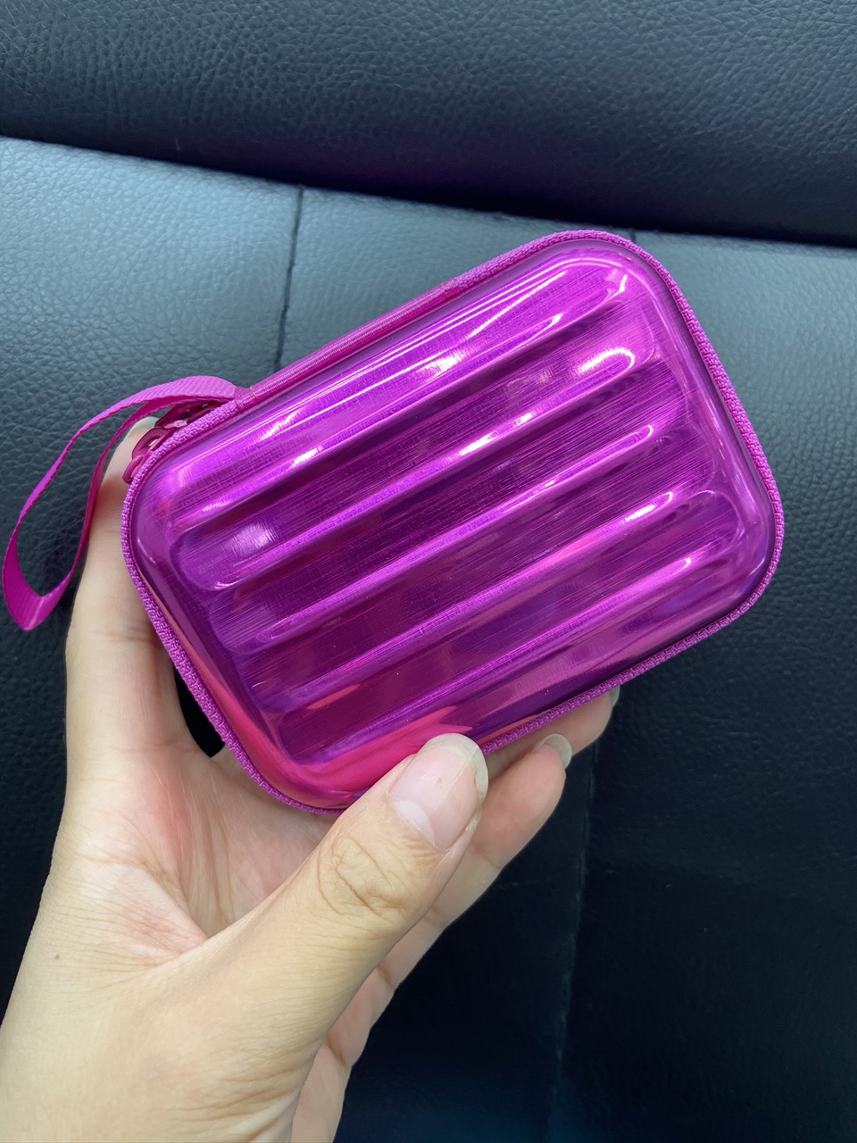 Tinplate purse rose red full figure