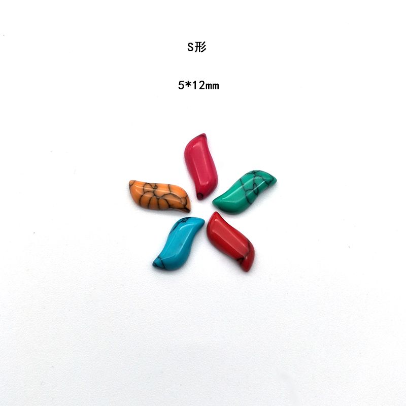 Jewelry accessories: Synthetic turquoise ring face, triangular, rhombic, arrow-shaped, flat-bottomed, inlaid with bare stones, customizable Item Picture