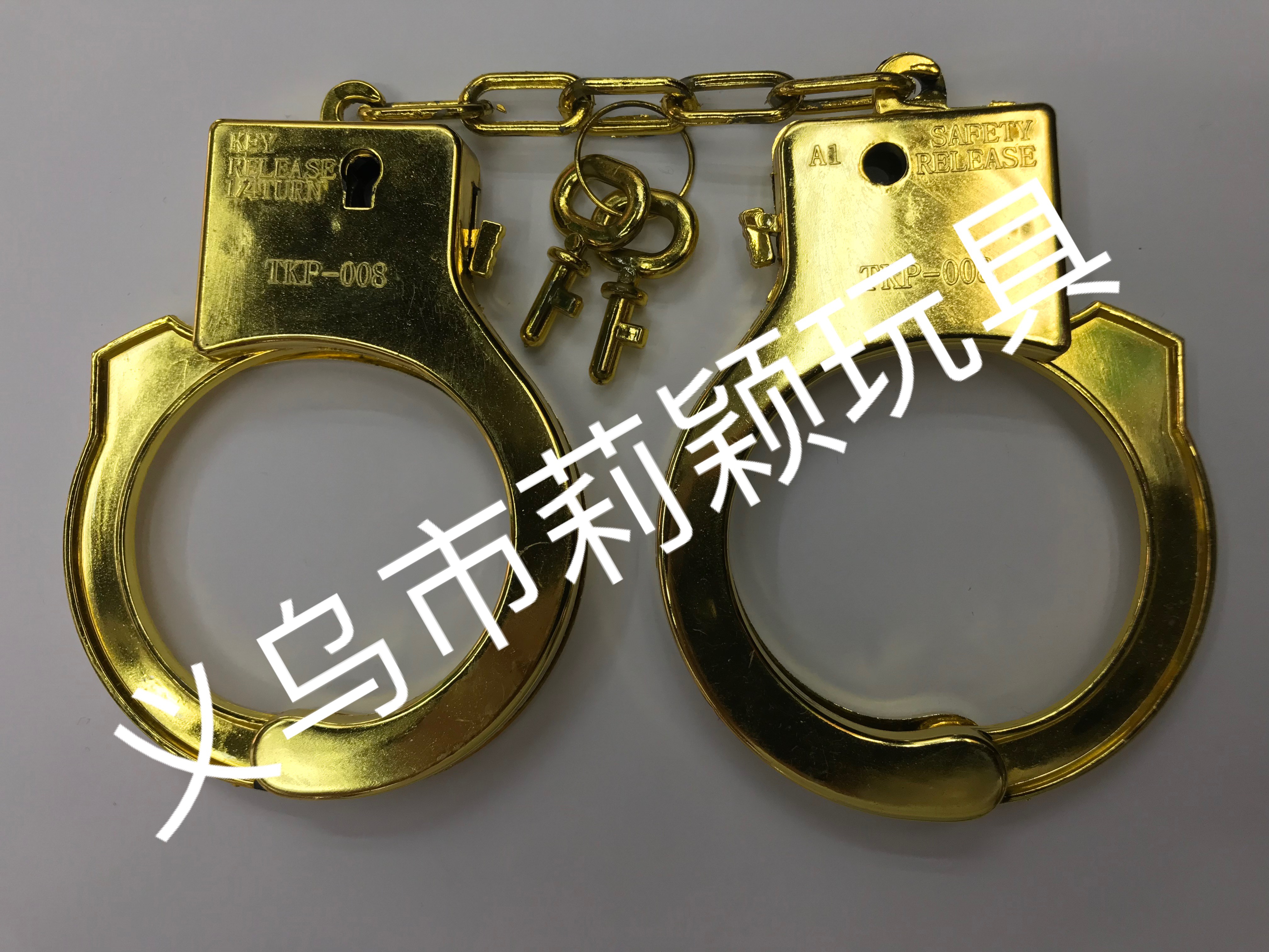 玩具手铐电镀塑料手铐儿童玩具手铐真空镀膜吸塑纸卡手铐万圣节玩具手铐万圣节产品008吸塑蓝版 银色手铐详情图4