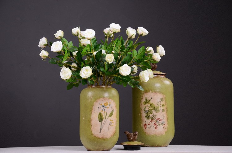 Lanjin Factory wholesale multi-head rolled edge rose artificial flowers wholesale living room, dining table, coffee table, entrance hall decoration artificial flowers factory direct sales mixed batch pic 10