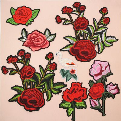Chunrong computer embroidery label processing custom patch cloth clothing accessories accessories embroidery cloth flowers