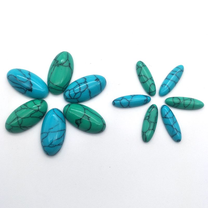 Jewelry accessories: Synthetic turquoise ring face, triangular, rhombic, arrow-shaped, flat-bottomed, inlaid with bare stones, customizable details Picture