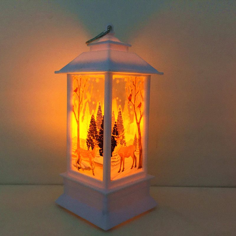 European retro wind lamp, small square lamp, Christmas gift, small night lamp, LED, snowman decoration lamp for old people
