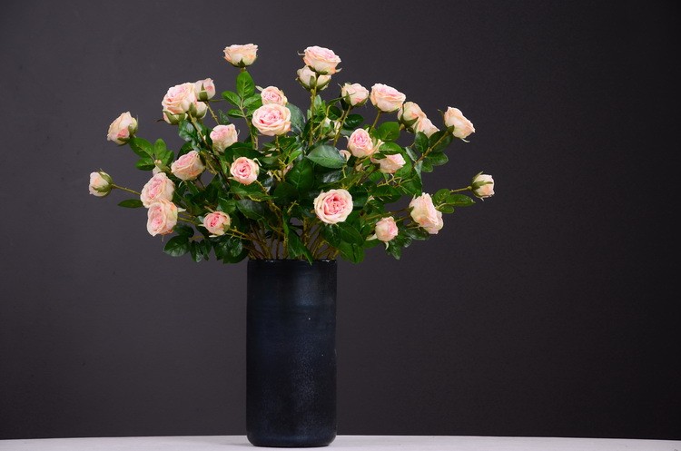 Lanjin Factory wholesale multi-head rolled edge rose artificial flowers wholesale living room, dining table, coffee table, entrance hall decoration artificial flowers factory direct sales mixed batch pic 12