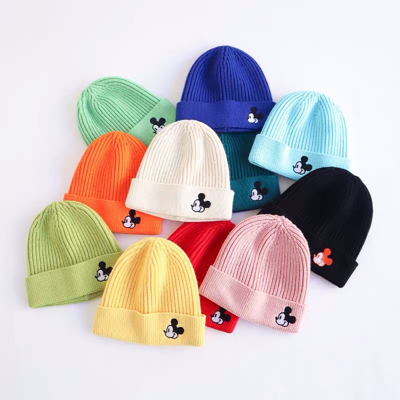 Baby woolen hat autumn and winter men and women infants and young children knitted ear caps infants warm winter caps full figure