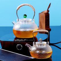 高硼硅茶壶可加热可明火  创意铜把锤纹壶花茶壶水壶