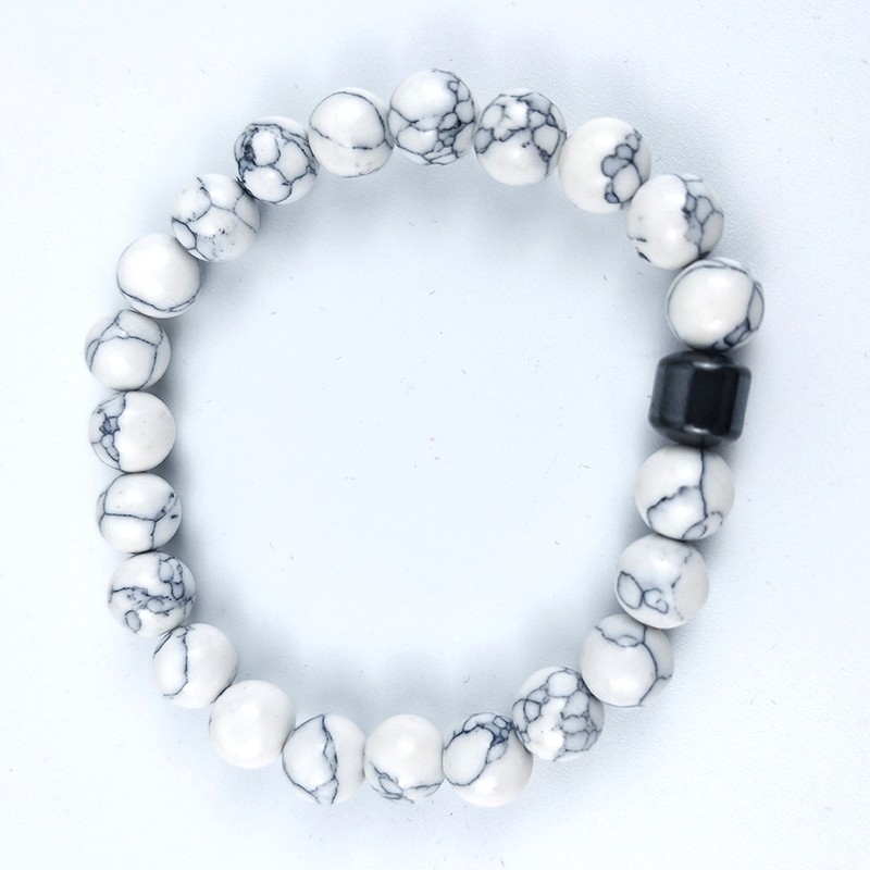 Cross-border bestseller 8mm magnetic bracelet, natural stone bracelet, black gallstone, simple wood grain stone, popular in Europe and America, large quantity, excellent quality detail image 13