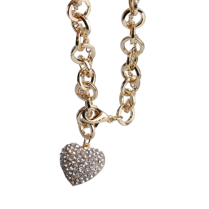 The new exaggerated thick chain five-pointed star sparkling diamond sweater chain from Europe and America, the cold style of women, the popular heart-shaped necklace and accessory trend undefined