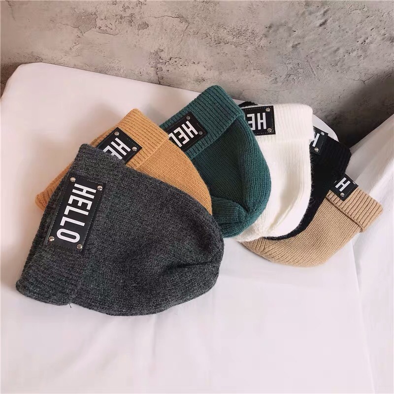 Korean version of men's autumn and winter warm knitted wool cap female head cap match fashion fried street cold hat Specification drawing