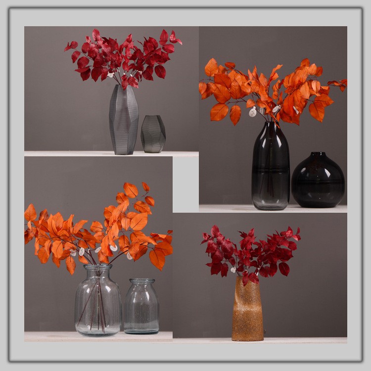 Lanjin Wholesale, best-selling products, factory direct sales, flower arrangement materials, artificial leaves, plants, artificial autumn colors, flowers and leaves, artificial home decoration detail image 1