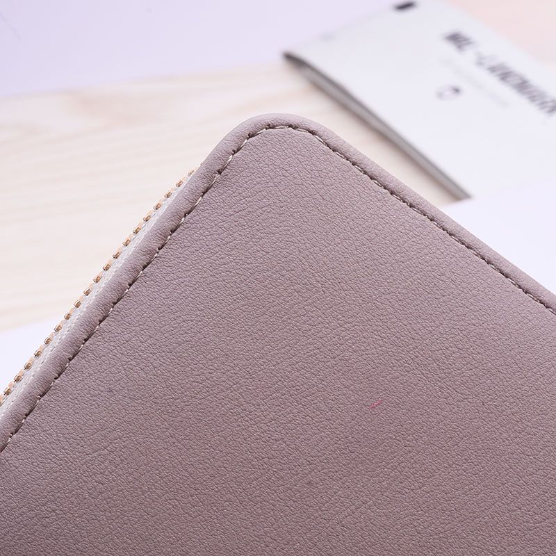 New long double-zipper mobile phone case for women, featuring bee hardware and exquisite embroidery thread, is fashionable and elegant. Factory direct sales Specification image