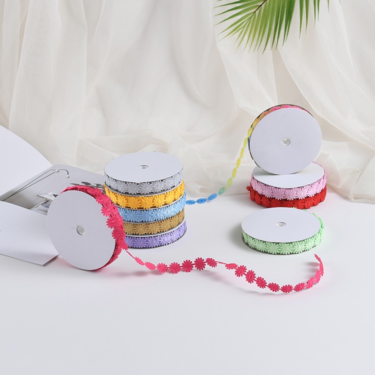 Direct sales of small Daisy ultrasonic embossed webbing from the manufacturer, decorative small bow ribbon accessories webbing