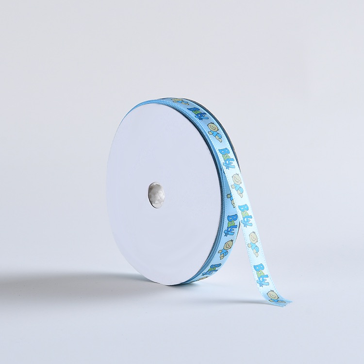 1cm polyester tape multi-color printed BABY webbing, baby gift and handicraft decorative small bow ribbon auxiliary webbing Specification image