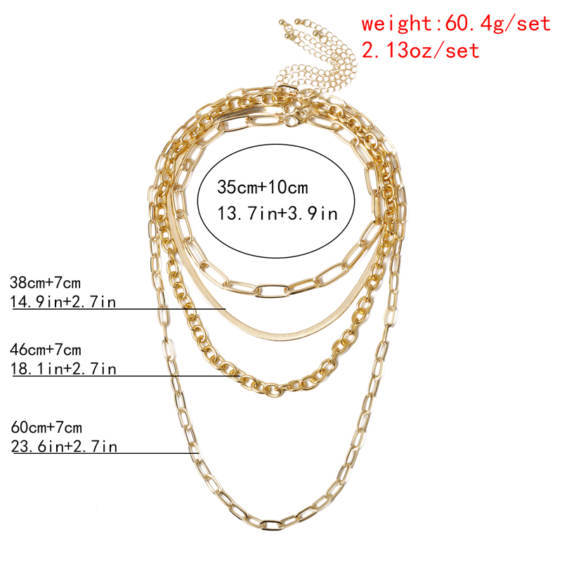 2020 New choker collarbone chain metal thick chain multi-layer necklace for women, European and American ins layered and mixed necklaces undefined