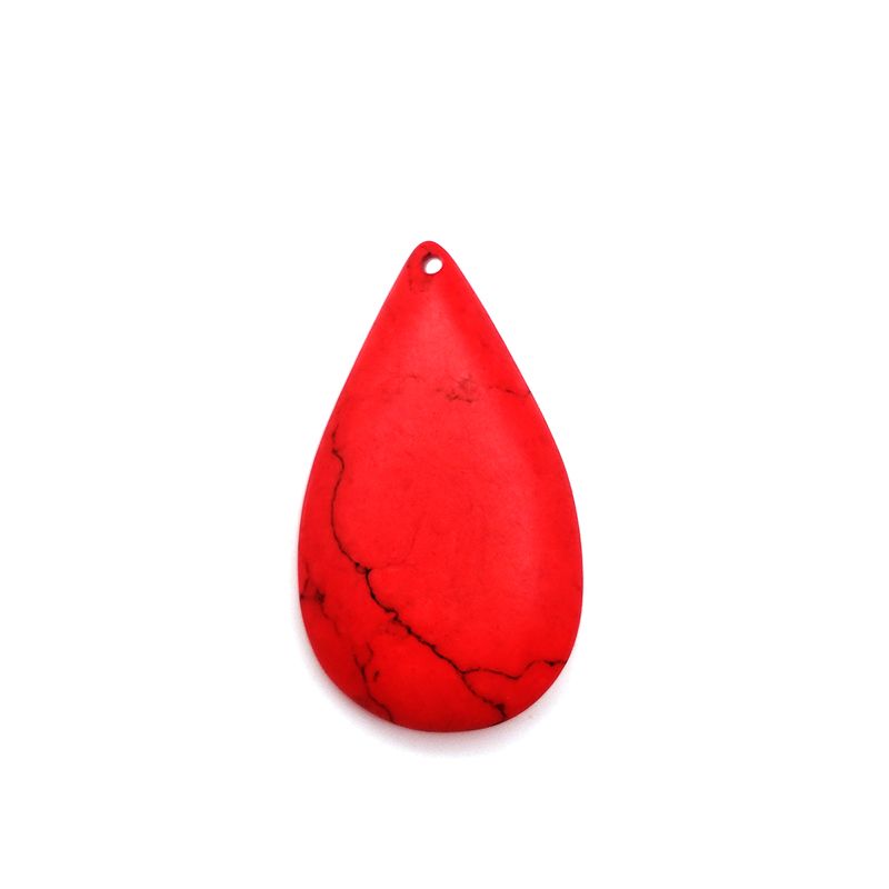 Jewelry accessories: Synthetic malachite water drop pendant, blue turquoise melon seed-shaped pendant, ethnic style DIY handcrafted pendant Item Picture