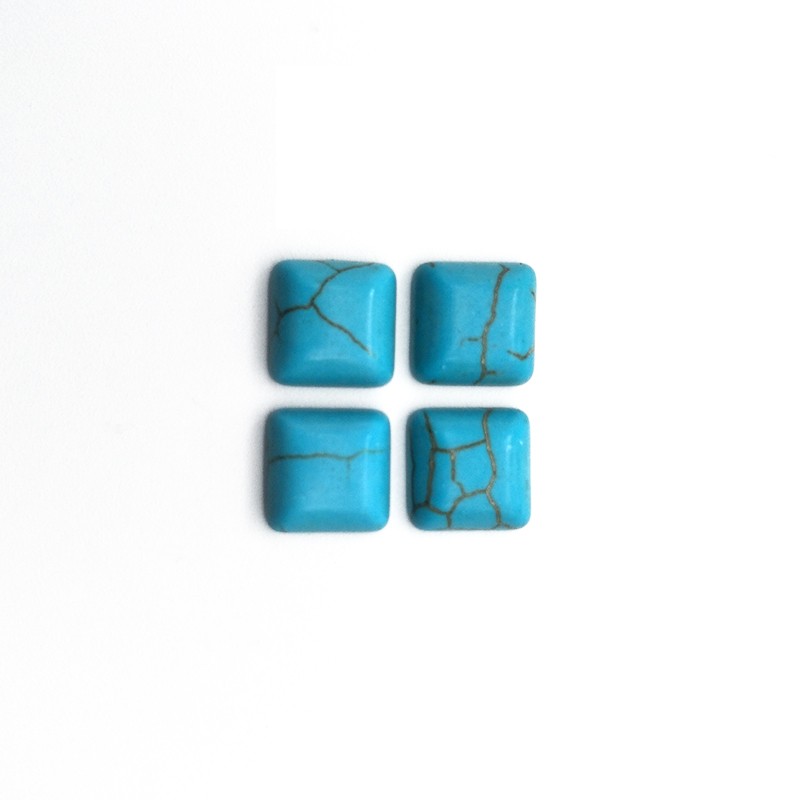Custom-made jewelry accessories: synthetic turquoise, square malachite, double-plane, flat-bottomed, inlaid bare stone detail image 9