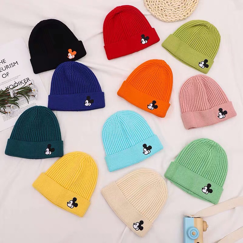 Baby woolen hat autumn and winter men and women infants and young children knitted ear caps infants warm winter caps details Picture