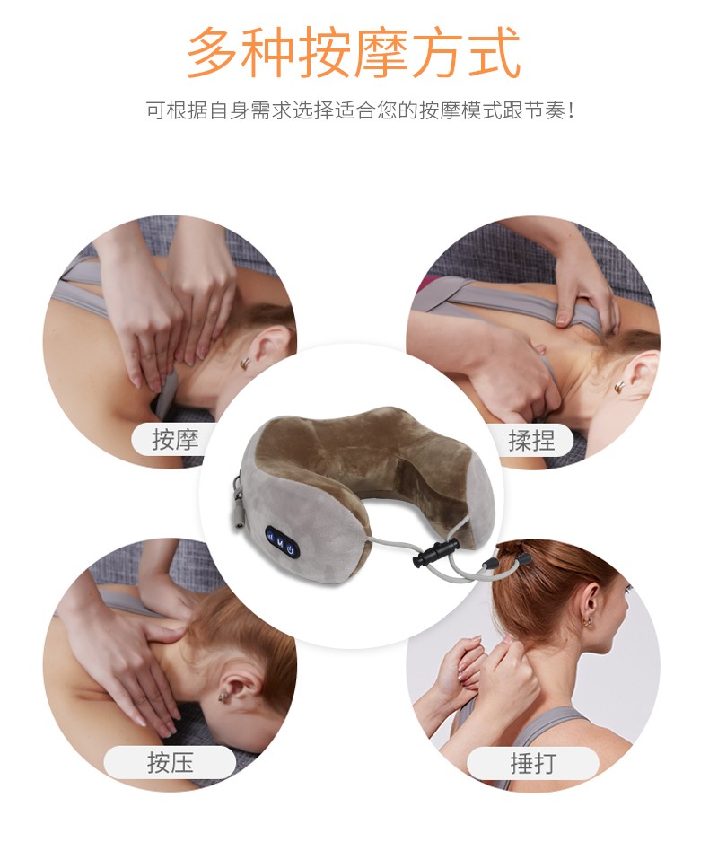 Medharley U-shaped pillow Cervical massager, Shoulder multi-functional kneading Intelligent Travel nap Neck vehicle-mounted neck Protection pillow device detail image 9