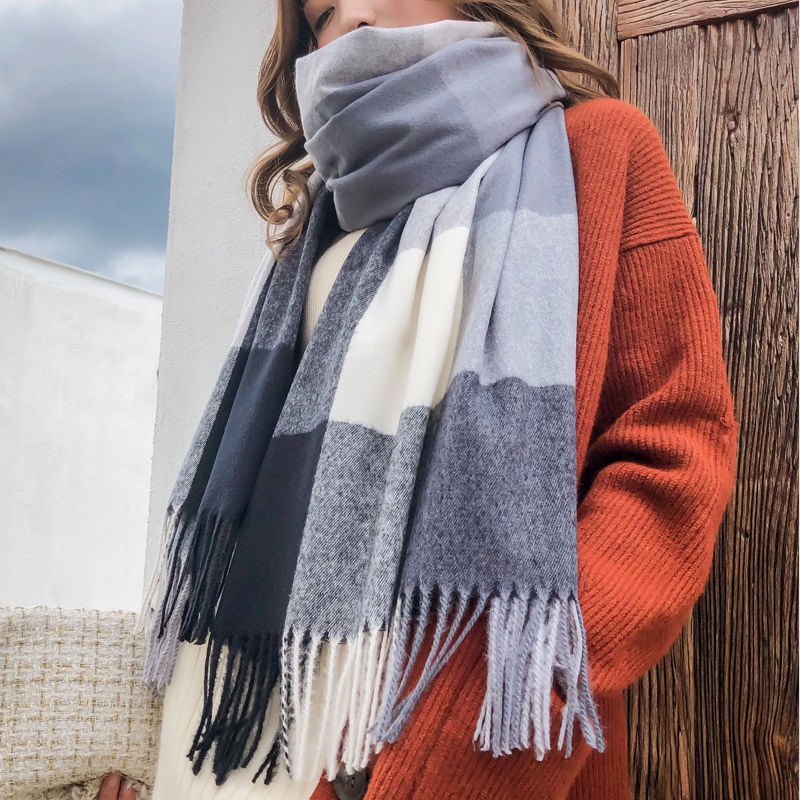 Factory direct sales of winter checked scarves wholesale for foreign trade details Picture