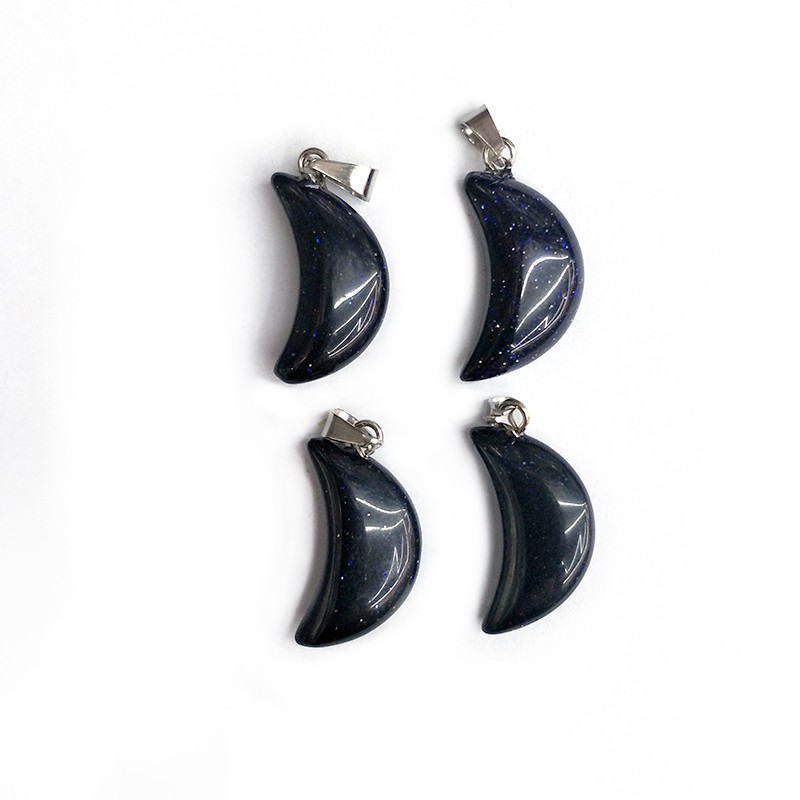DIY cross-border natural stone moon-shaped pendant semi-finished product, crescent-shaped pendant, crescent necklace pendant accessory detail image 12
