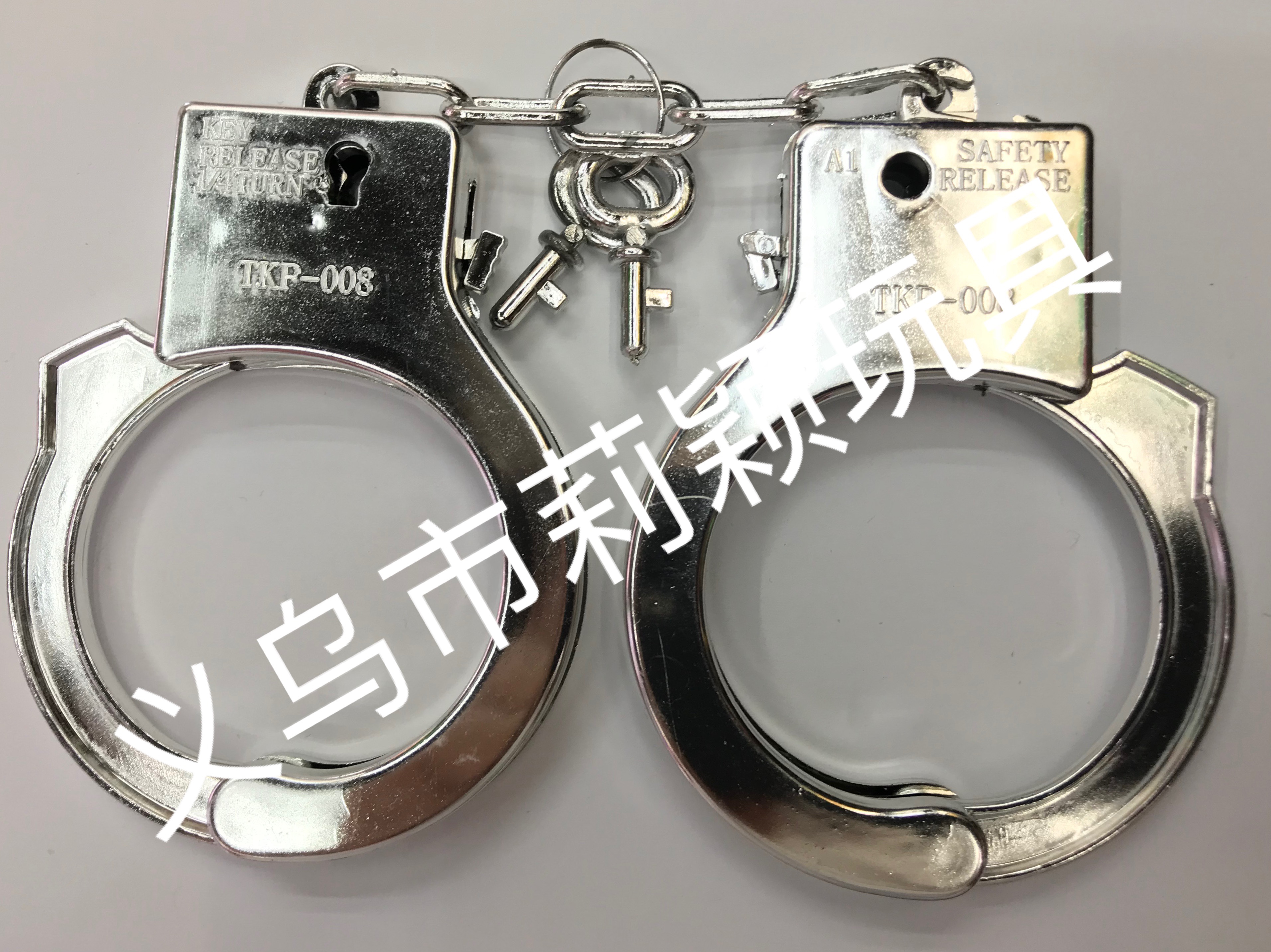 玩具手铐电镀塑料手铐儿童玩具手铐真空镀膜吸塑纸卡手铐万圣节玩具手铐万圣节产品008吸塑蓝版 银色手铐详情图3
